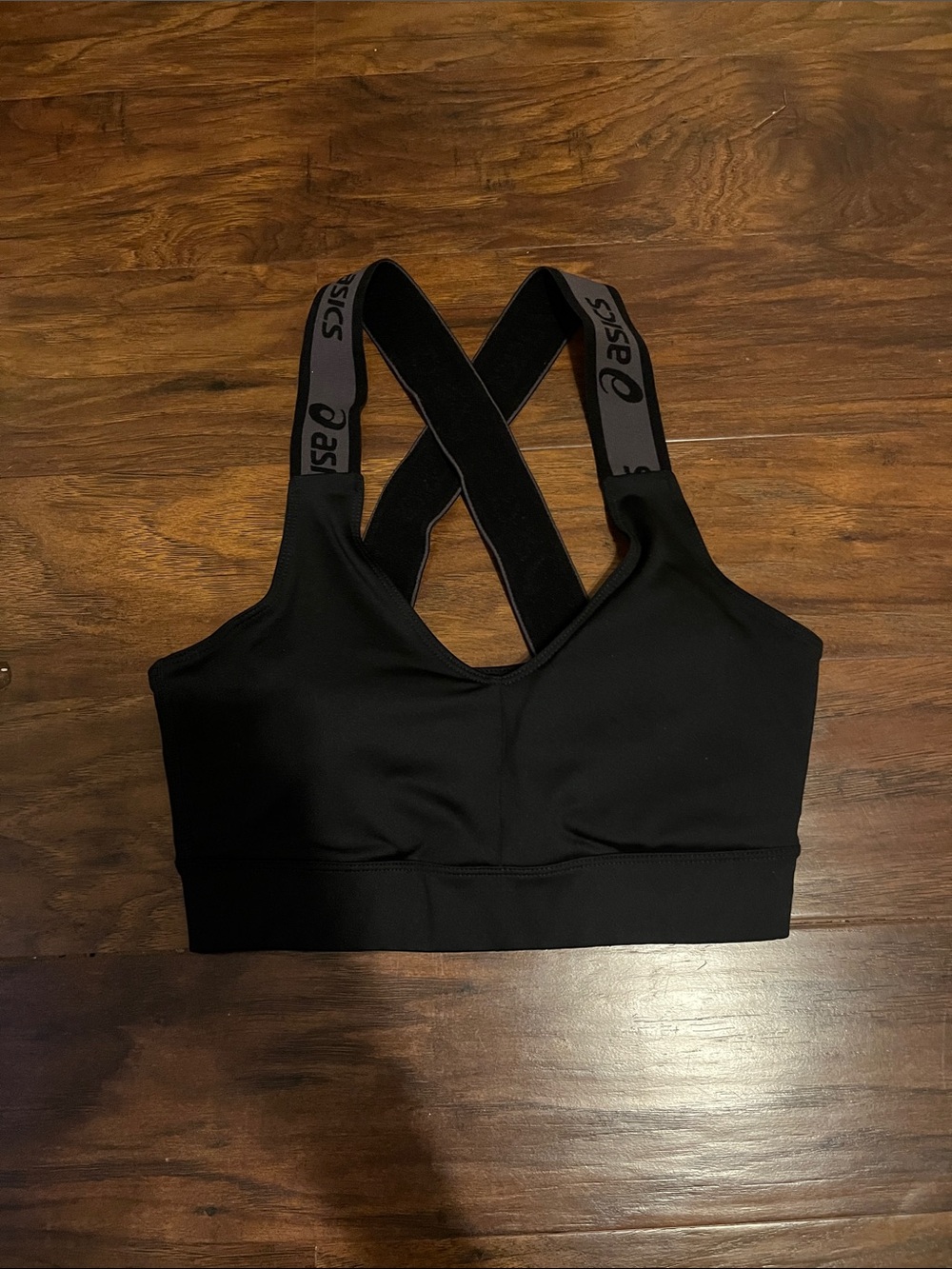 Asics Black Cross-Back Medium-Support Sports Bra